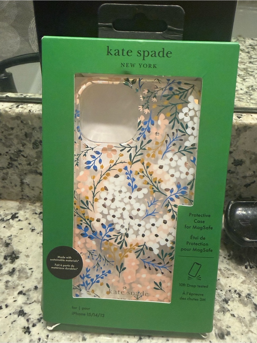 kate spade Floral MagSafe iPhone Case in Pink, White & Blue